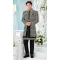 Women Art Embroidered Silk Mens Wear Indo Western Black & Cream - 13092210941