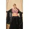 Women Black Traditional Wear Lehenga Choli Georgette Embroidery Work Plus Size