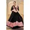 Women Black Traditional Wear Lehenga Choli Georgette Embroidery Work Plus Size