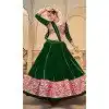 Women Traditional Wear Lehenga Choli Embroidery Work Green Georgette Plus Size