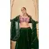 Women Traditional Wear Lehenga Choli Embroidery Work Green Georgette Plus Size