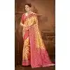 Women Traditional Wear Saree Jacquard Kanjipuram Banarasi Silk Multi Plus Size