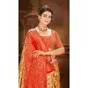 Women Traditional Wear Saree Multi Jacquard Kanjipuram Banarasi Silk Plus Size