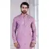 Men Purple Kurta Pajama Glame Cotton Sequence Work Plus Size