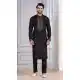 Men Black Glame Cotton Sequence Work Kurta Pajama - 13224211633