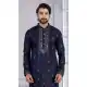 Men Glame Cotton Navy Blue Kurta Pajama Sequence Work - 13224211635