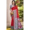 Women Party Wear Saree Pochampalli Silk Red Patola print - 13245211757