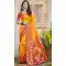 Women Patola print Yellow Pochampalli Silk Party Wear Saree - 13245211761