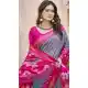 Women Party Wear Saree Pochampalli Silk Patola print Grey - 13245211762