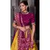 Women Patola print Party Lehenga Choli Tussar Silk Mustard Plus Size
