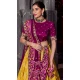 Women Patola print Party Lehenga Choli Tussar Silk Mustard - 13249211775