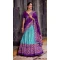 Women Patola print Tussar Silk Blue Party Lehenga Choli - 13249211776