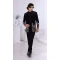 Men Wear Indo Western Black Velvet Embroidery - 13240211690