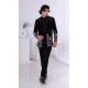 Men Wear Indo Western Black Velvet Embroidery - 13240211690