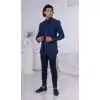 Men Daman Sequence Embroidery On Silk Peacock blue Mens Wear Indo Western Plus Size