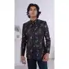 Men Wear Indo Western Peacock blue Embroidery on Silk Plus Size