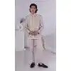Men Sequence Embroidery on Malai silk Mens Wear Indo Western Golden Plus Size
