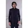 Men Embroidery Thread Work on Silk Blue Mens Wear Indo Western Plus Size