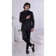 Men Daman Sequence Embroidery On Silk Mens Wear Indo Western Black - 13240211708