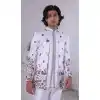 Men Daman Sequence Embroidery On Silk White Mens Wear Indo Western Plus Size