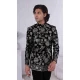 Men Velvet Embroidery Black Mens Wear Indo Western - 13240211710
