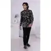 Men Velvet Embroidery Black Mens Wear Indo Western Plus Size