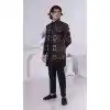 Men Black Mens Wear Indo Western Embroidery Thread Work on Silk Plus Size