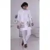 Men Daman Sequence Embroidery On Silk Mens Wear Indo Western White Plus Size