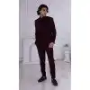 Men Wear Indo Western Maroon Embroidery on Imported Plus Size