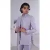 Men Jacquard Mens Wear Indo Western Purple Plus Size