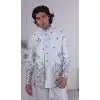 Men Wear Indo Western Daman Sequence Embroidery On Silk Light Sky Plus Size