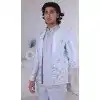 Men Wear Indo Western Daman Sequence Embroidery On Silk Sky Plus Size