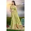 Women Party Wear Saree Assam Silk Jacquard Green Plus Size