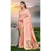 Women Jacquard Party Wear Saree Assam Silk Pink Plus Size