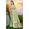 Women Assam Silk Jacquard Sea Green Party Wear Saree Plus Size