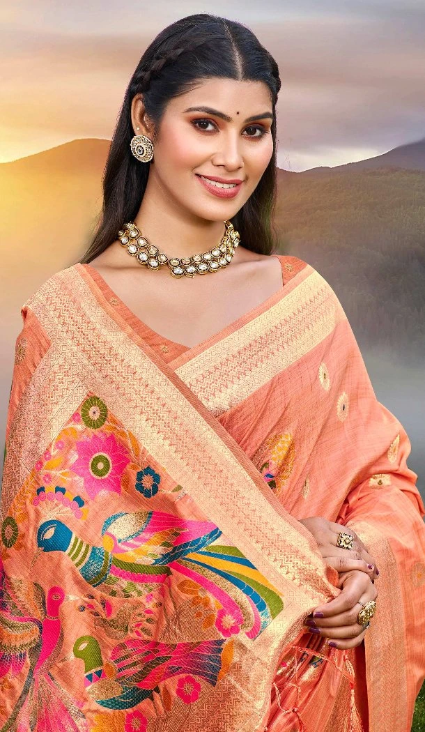 Women Party Wear Saree Gajri Assam Silk Jacquard - 13267211885