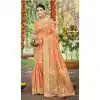 Women Jacquard Orange Party Wear Saree Assam Silk Plus Size