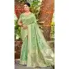 Women Jacquard Sea Green Party Wear Saree Assam Silk Plus Size