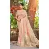 Women Light Pink Jacquard Assam Silk Party Wear Saree Plus Size