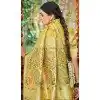 Women Jacquard Yellow Party Wear Saree Assam Silk Plus Size
