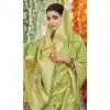Women Assam Silk Party Wear Saree Green Jacquard Plus Size
