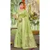 Women Assam Silk Party Wear Saree Green Jacquard Plus Size