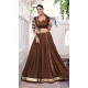 Women Pure Chanderi Party Wear Lehenga Choli Brown Embroidery - 13270211899