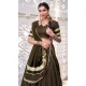 Women Pure Chanderi Embroidery Mehendi Green Party Wear Lehenga Choli - 13270211900