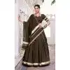 Women Pure Chanderi Embroidery Mehendi Green Party Wear Lehenga Choli Plus Size