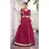 Women Embroidery Pink Pure Chanderi Party Wear Lehenga Choli Plus Size
