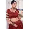 Women Embroidery Maroon Party Wear Lehenga Choli Pure Chanderi Plus Size