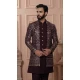 Men Mens Wear Indo Western Georgette Sequence Embroidery Wine - 13277211922