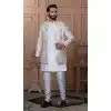 Men Cream Malai sartin mebroidery Mens Wear Indo Western Plus Size