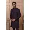 Men Silk embroidery Purple Mens Wear Indo Western Plus Size